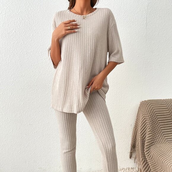 Apricot Casual Womens Drop Shoulder Tee & Leggings - Picture 4 of 5